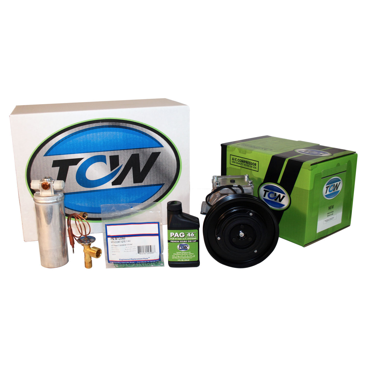 TCW K1000505N A/C Kit with Premium New Compressor 